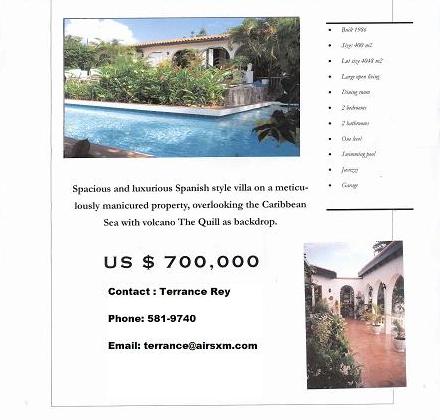 Villa for Sale in St. Eustatius